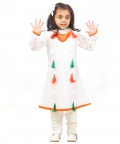 Tricolor Kurta With Churidaar And Duppatta